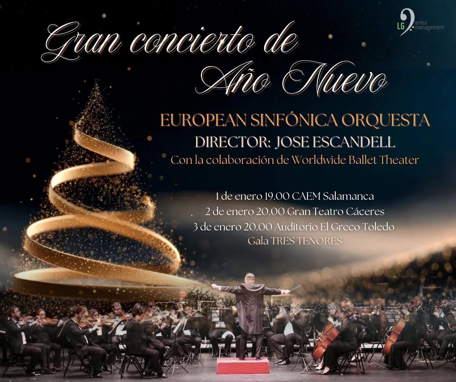 Cartel Gran concierto de Año Nuevo — European Sinfónica Orquesta