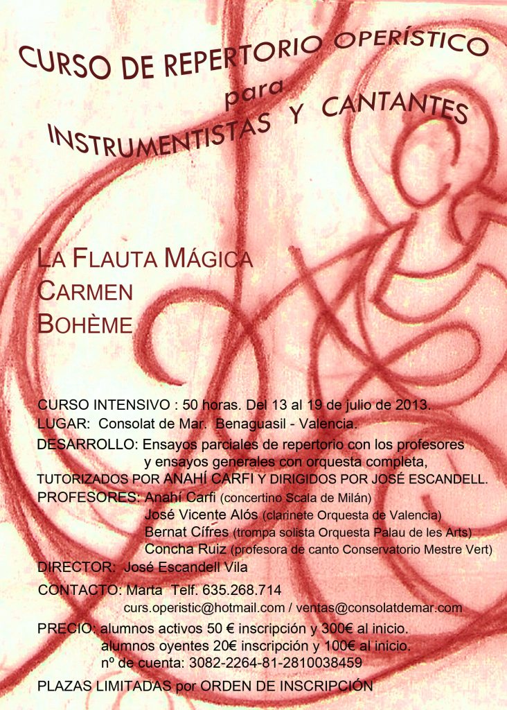 Cartel del Curso de Repertorio Operístico